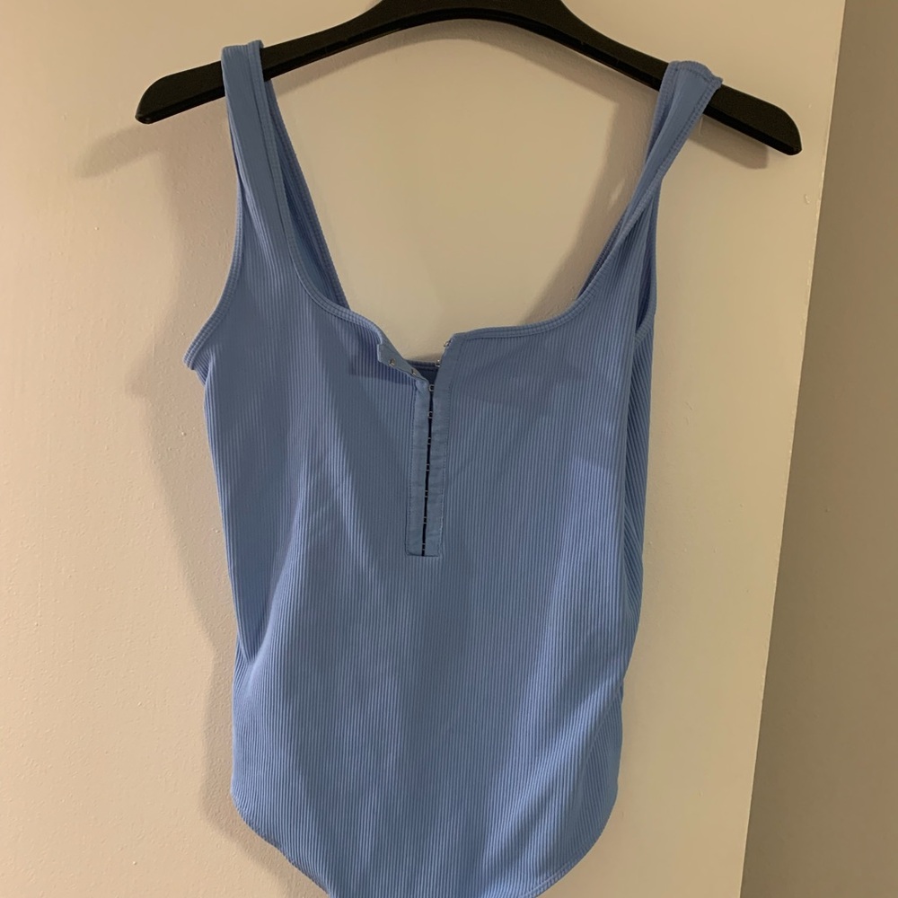 Abercrombie & Fitch Blue Bodysuit Top with Sleek Design